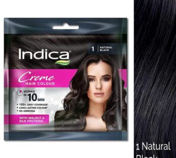 Indica 10 Minute Creme Hair Colour, Natural Black 40 ml